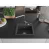 Mexen Milo chiuvetă de granit cu 1 compartiment cu baterie de bucătărie Flora, negru cu pete - 6505-76-670401-00