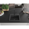 Mexen Milo chiuvetă de granit cu 1 compartiment cu baterie de bucătărie Flora, negru punctat - 6505-76-670401-70-B