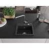 Mexen Milo chiuvetă de granit cu 1 compartiment cu baterie de bucătărie Flora, neagră - 6505-77-670401-00