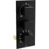 Mexen Cube baterie termostatică pentru cadă si duș cu 3 ieșiri, Neagră - 77503-70