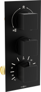 Mexen Cube baterie termostatică pentru cadă-duș cu 3 ieșiri, neagră - 77503-70