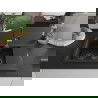 Mexen Gaspar chiuvetă de bucătărie din granit cu 1,5 cuve cu scurgător și baterie Flora, negru/argintiu - 6507-73-670401-07-B