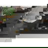 Mexen Gaspar chiuvetă de granit cu 1,5 compartimente cu scurgător și baterie Flora, negru/argintiu - 6507-73-670401-57-G