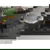 Mexen Gaspar chiuvetă din granit cu 1,5 cuve cu scurgător și baterie de bucătărie Flora, negru/argintiu - 6507-73-670401-57-B