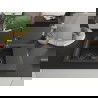 Mexen Gaspar chiuvetă de bucătărie din granit, cu 1,5 cuve și scurgător, și baterie Flora, negru pătat - 6507-76-670401-57-B