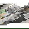 Mexen Pablo chiuvetă de granit cu un compartiment, cu picurător și baterie de bucătărie Flora, Albă - 6510-20-670401-02