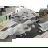 Mexen Pablo chiuvetă de granit cu un compartiment, cu picurător și baterie de bucătărie Flora, Albă - 6510-20-670401-07