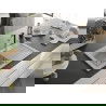 Mexen Pablo chiuvetă de granit cu un compartiment, cu picurător și baterie de bucătărie Flora, Bej - 6510-69-670401-07