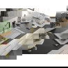 Mexen Pablo chiuvetă de granit cu un compartiment, cu picurător și baterie de bucătărie Flora, Bej - 6510-69-670401-57-B