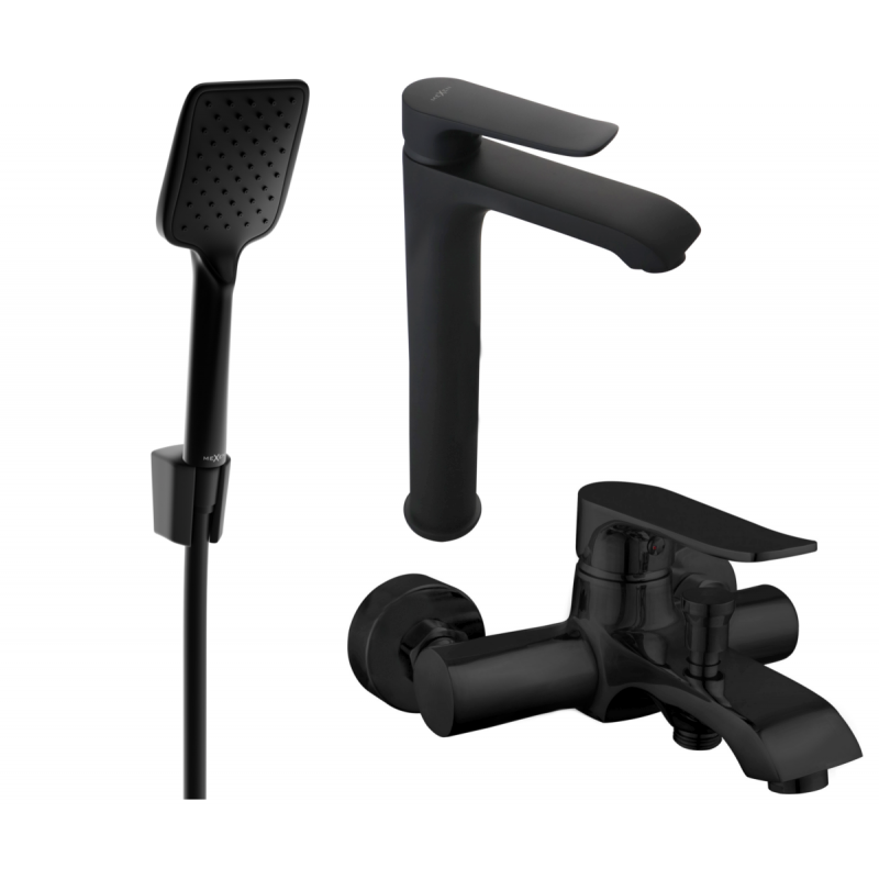 Mexen Pecos R62 fürdőkád szett, fekete - 72713R62-70