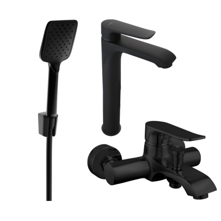 Mexen Pecos R62 fürdőkád szett, fekete - 72713R62-70