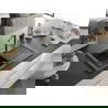 Mexen Pablo chiuvetă granit 1-cameră cu scurgător și baterie de bucătărie Flora, argintiu/negru metalic - 6510-73-670401-57-B