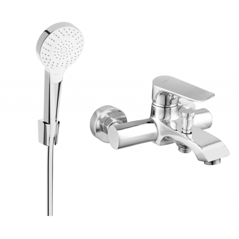 Mexen Pecos R05 baterie cadă cu set pentru duș, Crom - 7273R05-00