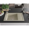 Mexen Elias chiuvetă de granit cu un compartiment, cu picurător și baterie de bucătărie Flora, Bej - 6511-69-670401-00