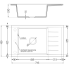 Mexen Elias chiuvetă din granit cu 1 compartiment cu scurgător și baterie de bucătărie Flora, negru pătat - 6511-76-670401-08