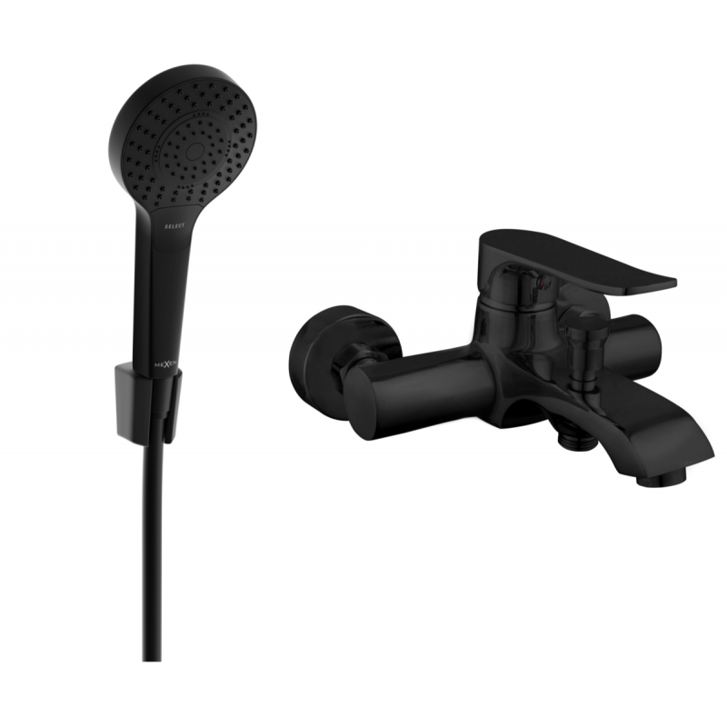 Mexen Pecos R05 baterie de baie cu set de duș, negru - 7273R05-70