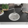 Mexen Diego chiuvetă de bucătărie din granit cu 1 cuvă, cu baterie Flora, alb - 6512-20-670401-06
