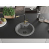 Mexen Diego chiuvetă de granit cu 1 cuvă și baterie de bucătărie Flora, gri - 6512-71-670401-57-B