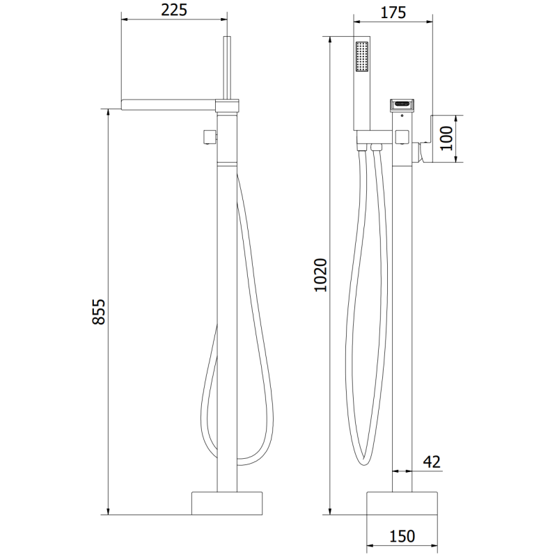 Mexen Algar szabadon álló kádcsaptelep, arany - 75733-50