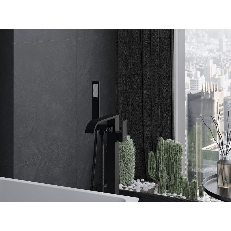 Mexen Lava baterie cadă freestanding, neagră - 752433-70