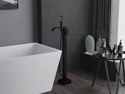 Mexen Lava baterie cadă freestanding, neagră - 752433-70