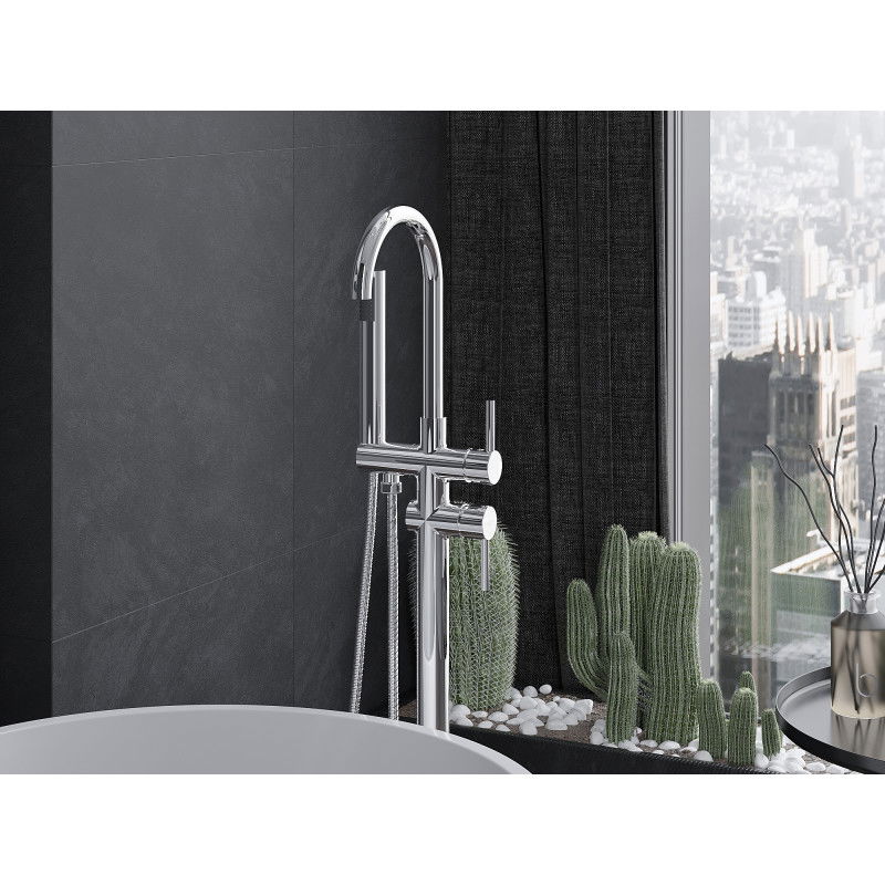 Mexen Alma baterie de baie independentă, crom - 75033-00