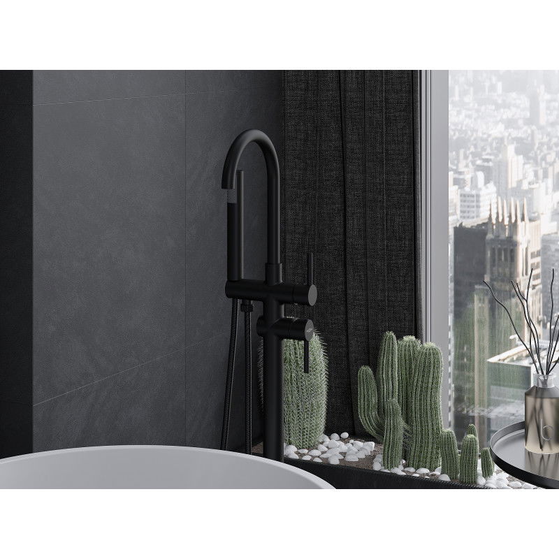 Mexen Alma szabadon álló kád csaptelep, fekete - 75033-70