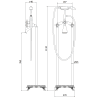 Mexen Retro baterie cadă freestanding, crom - 75933-00