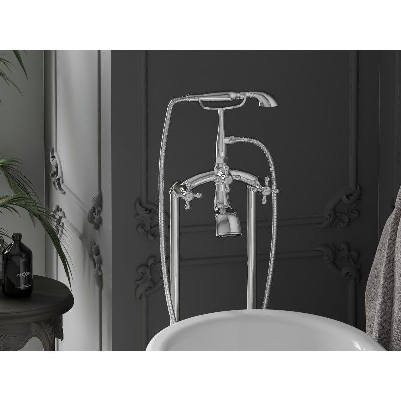 Mexen Retro baterie cadă freestanding, crom - 75933-00