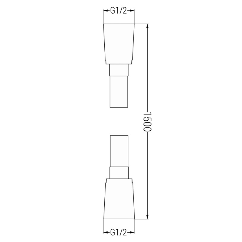 Mexen 150 cm-es zuhanycső, gun gray csiszolt - 79450-66
