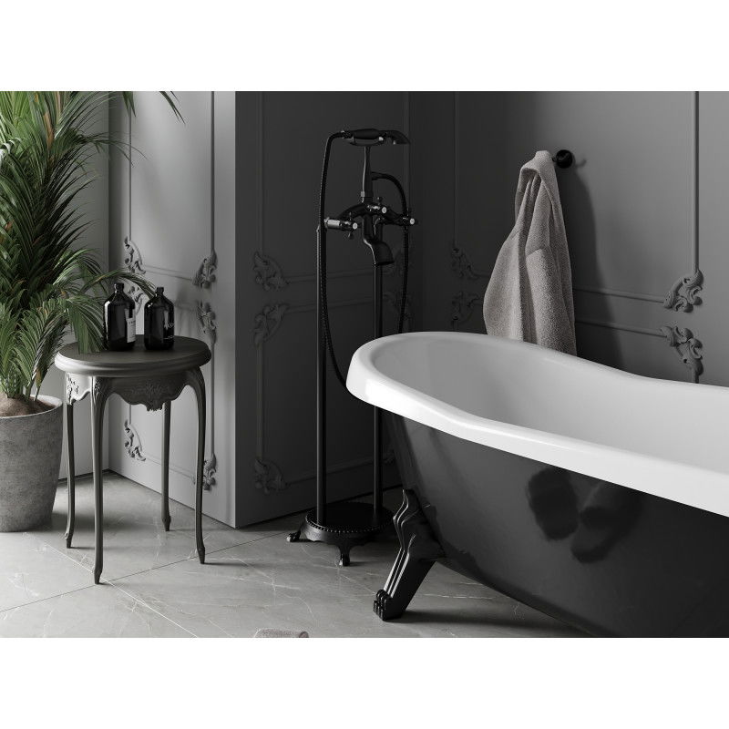 Mexen Retro baterie de cadă independentă, neagră - 75933-70