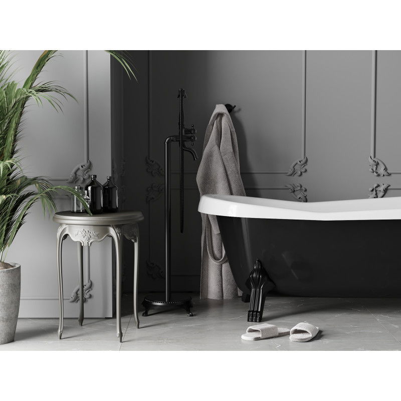 Mexen Retro baterie de cadă independentă, neagră - 75933-70