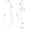Mexen Roxy baterie cadă de sine stătătoare, Crom - 75533-00