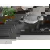 Mexen Bruno chiuvetă granit 1-completă cu scurgător și baterie de bucătărie Flora, negru/argintiu metalizat - 6513-73-670401-07