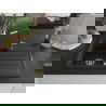 Mexen Bruno chiuvetă granit 1-cameră cu picurător și baterie de bucătărie Flora, negru/metalizat argintiu - 6513-73-670401-57-G