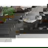Mexen Bruno chiuvetă granit 1-camară cu scurgător și baterie de bucătărie Flora, negru/auriu metalic - 6513-75-670401-57-G
