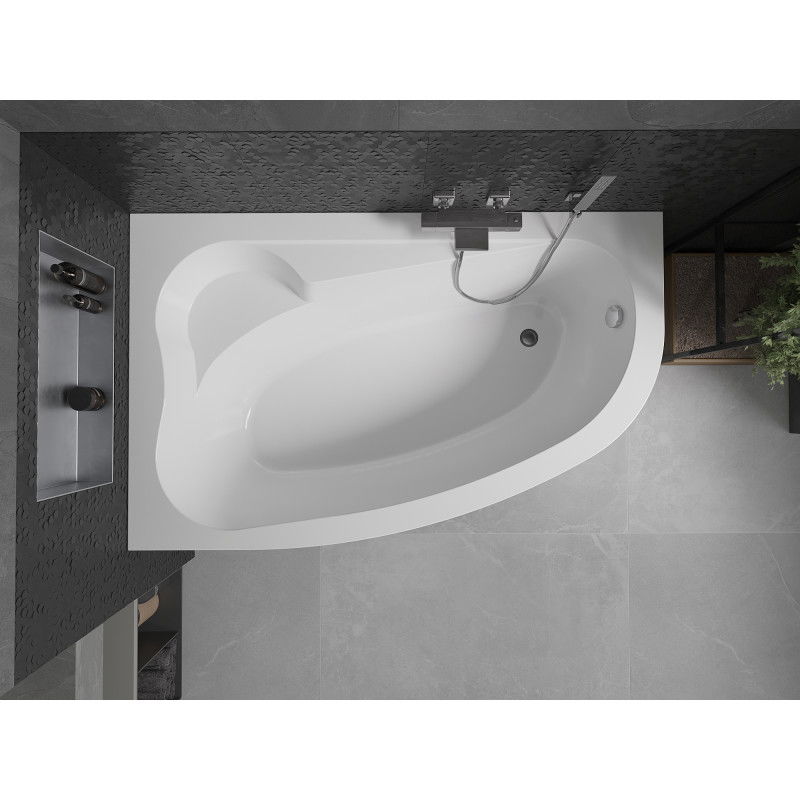 Mexen Westa sarokkád balos 160 x 100 cm, fehér - 560116010001