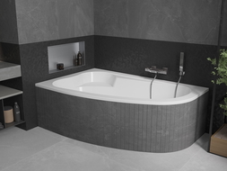 Mexen Westa cadă cu model pe colț stânga 160 x 100 cm, albă - 560116010001