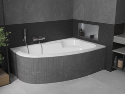 Mexen Westa cadă cu model pe colț dreapta 160 x 100 cm, albă - 560116010002