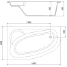 Mexen Westa cadă cu model pe colț stânga 160 x 100 cm, albă - 560116010001