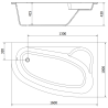 Mexen Westa cadă cu model pe colț dreapta 160 x 100 cm, albă - 560116010002