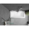 Mexen Cube cadă dreptunghiulară 170 x 80 cm cu carcasă și paravan cu 1 aripă 50 cm, transparent, crom