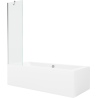 Mexen Cube cadă dreptunghiulară 170 x 80 cm cu carcasă și paravan cu 1 canat 50 cm, transparent, crom - 550517080X9505000001