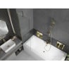 Mexen Cube cadă de baie dreptunghiulară 170 x 80 cm cu obudowă și paravan cu un singur panou 50 cm, transparent, auriu - 550517?