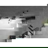 Cadă dreptunghiulară Mexen Cube 170 x 80 cm cu panou și paravan cu 1 canat 50 cm, transparent, negru - 550517080X9505000070