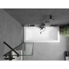 Mexen Cube téglalap alakú kád 170 x 80 cm burkolattal és 1-szárnyú paravánnal 50 cm, fekete minta - 550517080X9505007070