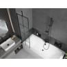 Mexen Cube téglalap alakú kád 170 x 80 cm burkolattal és 1-szárnyú paravánnal 50 cm, fekete minta - 550517080X9505007077