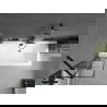 Mexen Cube cadă dreptunghiulară de 170 x 80 cm cu panouri si paravan cu 1 aripă 50 cm, Model negru - 550517080X9505007077