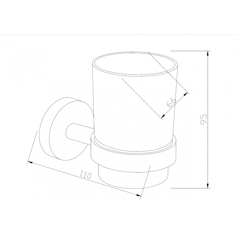 Mexen Loft fogkefetartó pohár, króm - 7012638-00