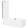 Mexen Cube cadă dreptunghiulară 170 x 80 cm cu carcasă și paravan 1-panou de 70 cm, transparent, negru - 550517080X9507000070